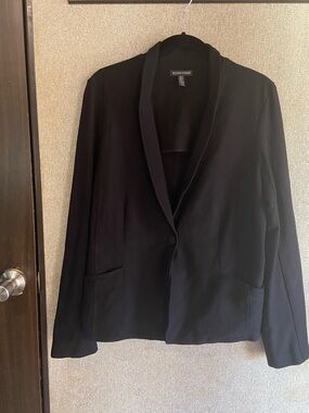 Eileen Fisher classic stretch blazer single button MED elevated basic timeless
